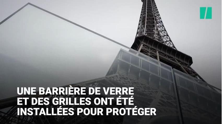 Les premières images de la barrière de verre installée autour de la Tour Eiffel