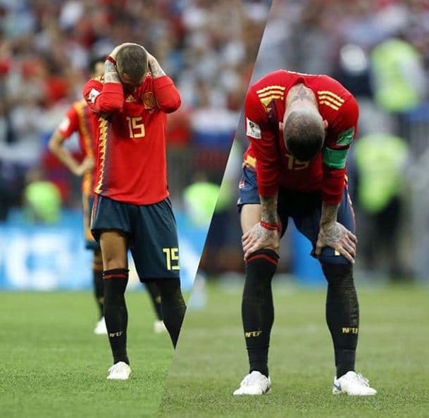 PHOTOS - Les joueurs espagnols inconsolables après l'élimination face à la Russie