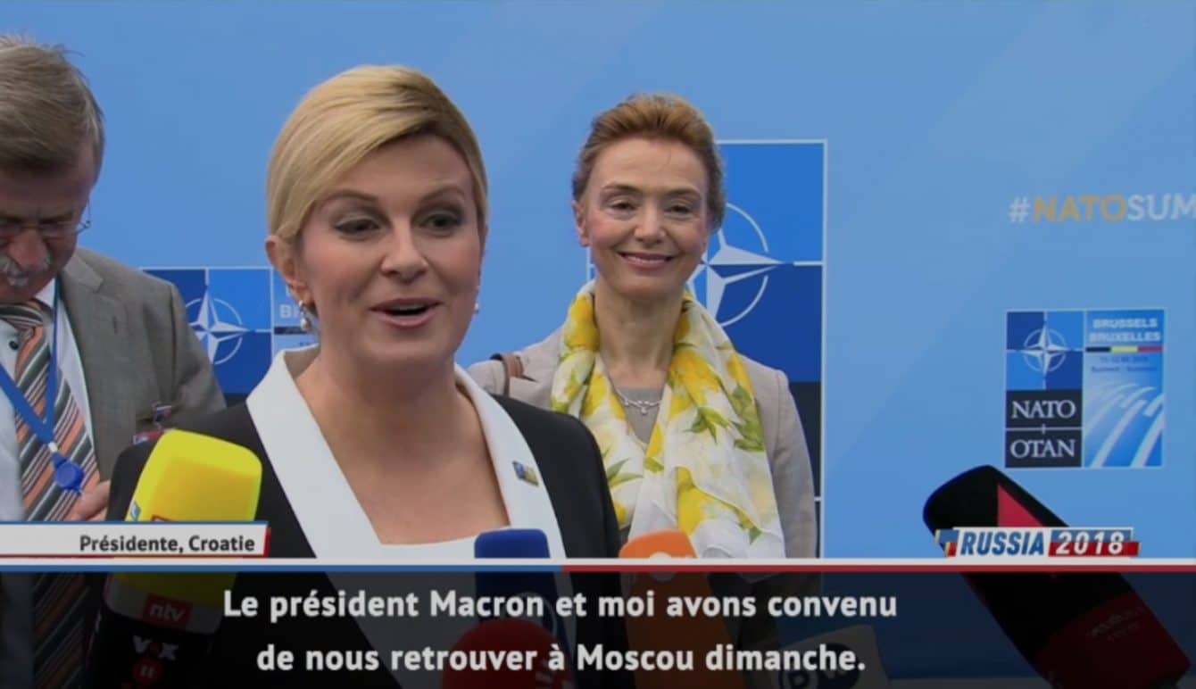 (Vidéo) Mondial 2018: La présidente de la Croatie donne rendez-vous à Macron