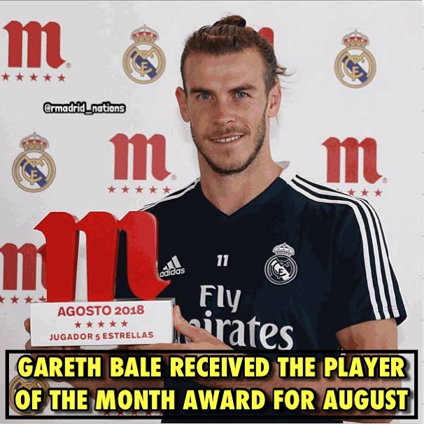Real Madrid : Bale, meilleur joueur du mois d'août