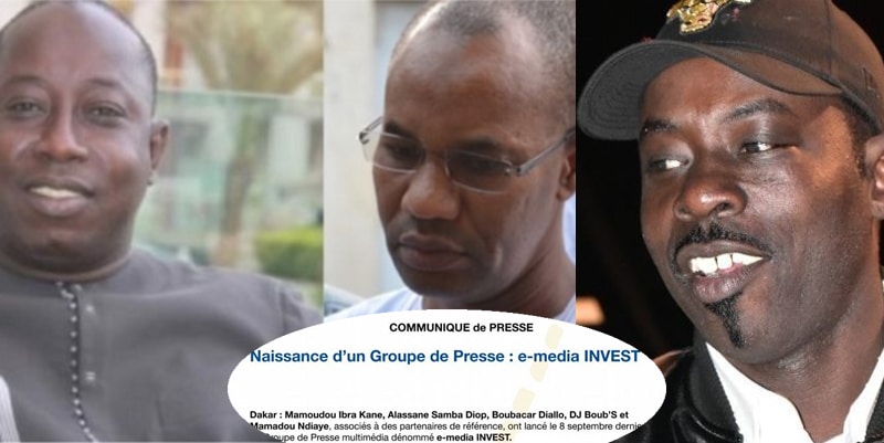 Emedia Invest Le nouveau groupe de presse du Sénégal: Mamadou Ibra Kane, Alassane Samba Diop ET DJ BOUBS