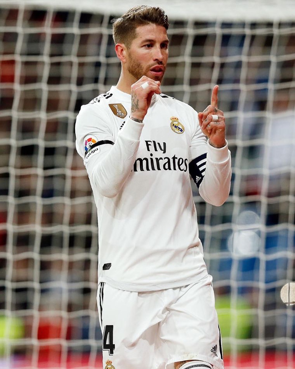 Football - La réaction de Ramos après son 100e but