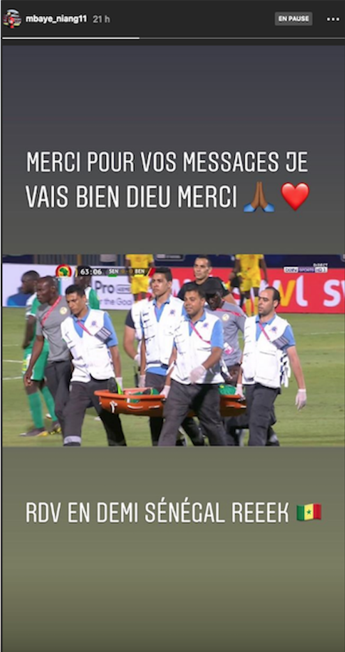 Urgent – CAN 2019: Annoncé forfait contre la Tunisie, la réaction inattendue de Mbaye Niang
