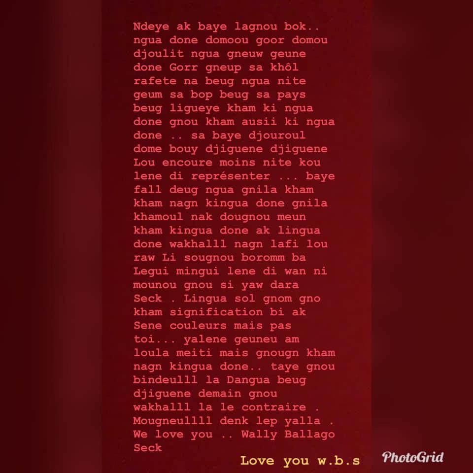 Seydina Alioune défend son frère Wally Seck "Wally sa baye djouroul dome goordjiguén té"