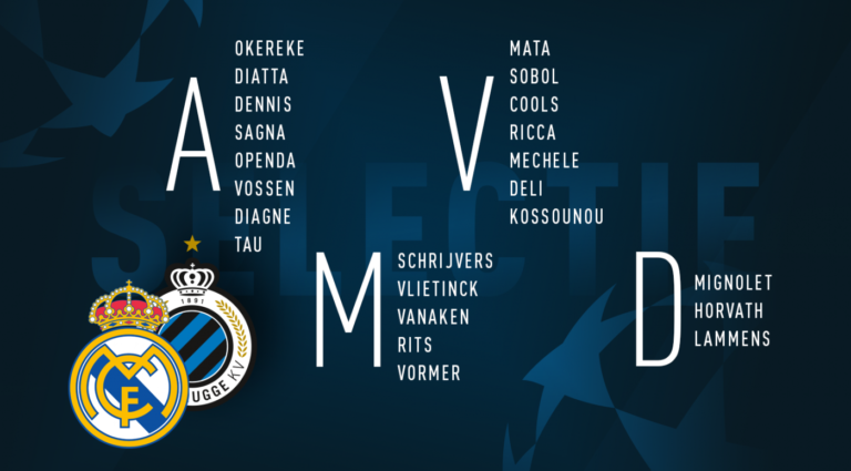 Fc Bruges: Krepin, Diagne et Sagna dans le groupe contre le Real Madrid