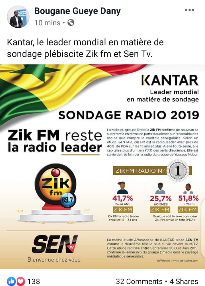 D-média conteste le sondage de Gfm