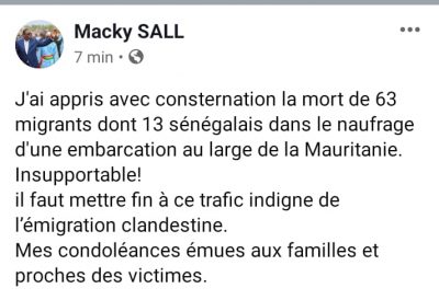 Naufrage d'une embarcation au large de la Mauritanie : Macky SALL rompt le silence