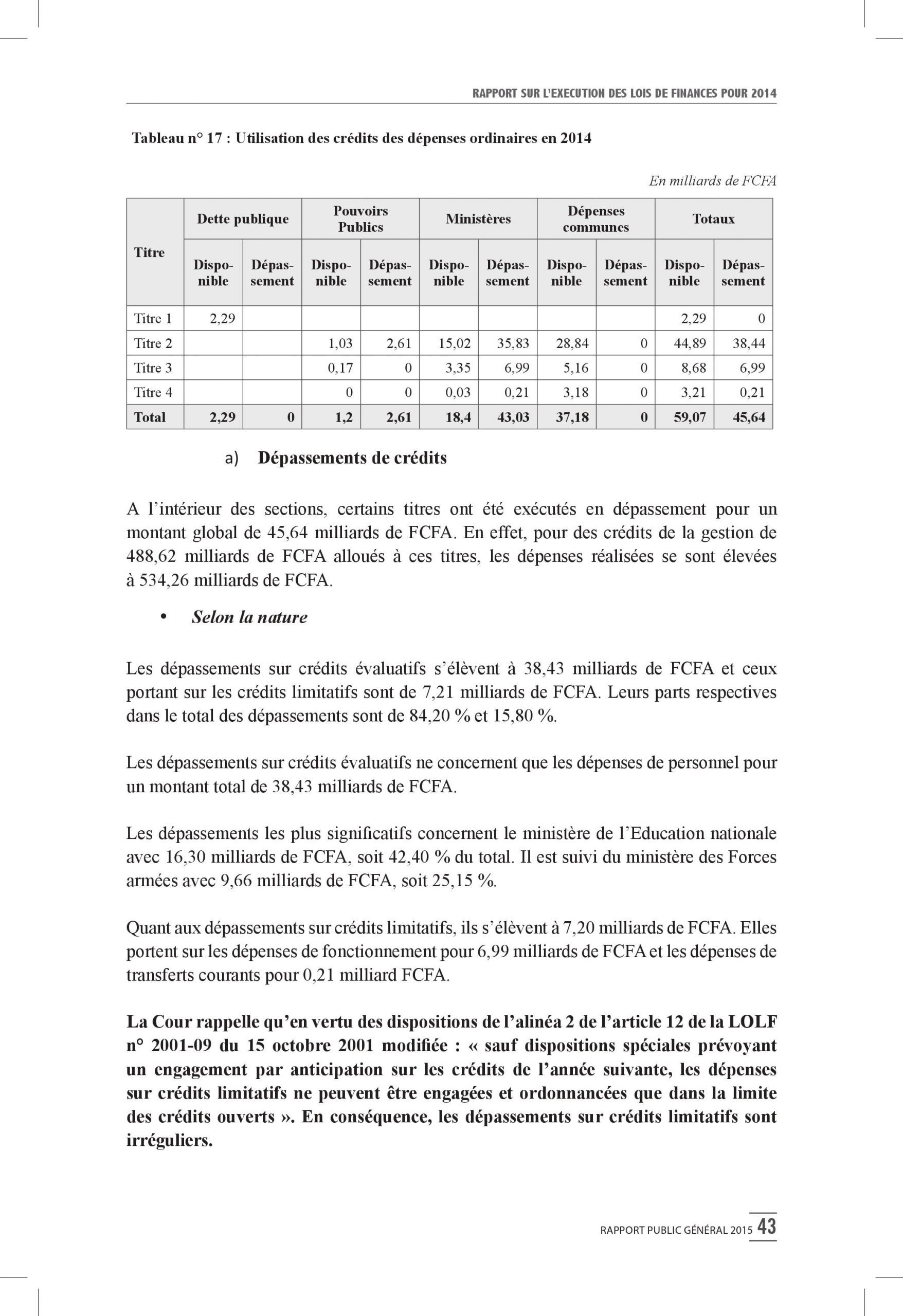 Intégralité du rapport 2015 de la Cour des comptes