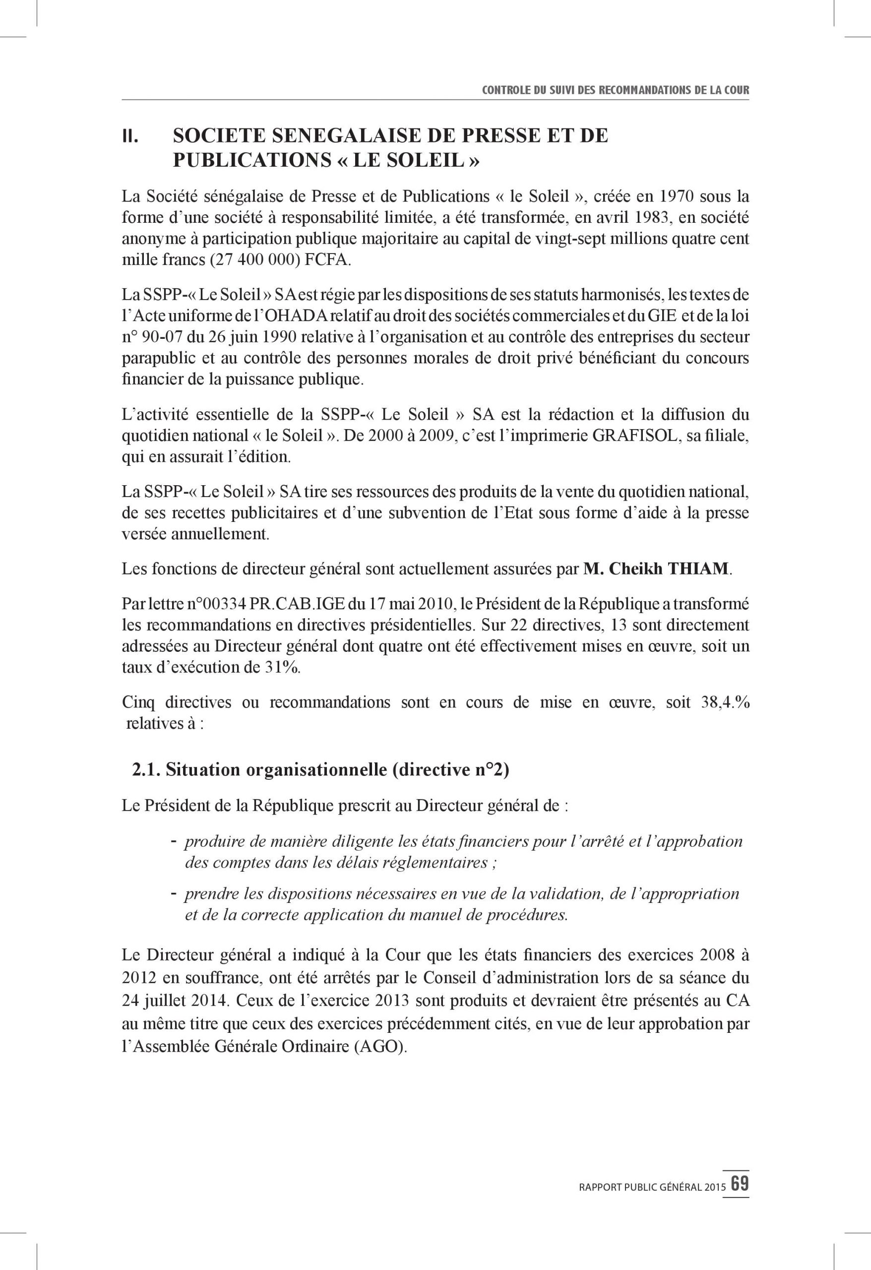 Intégralité du rapport 2015 de la Cour des comptes