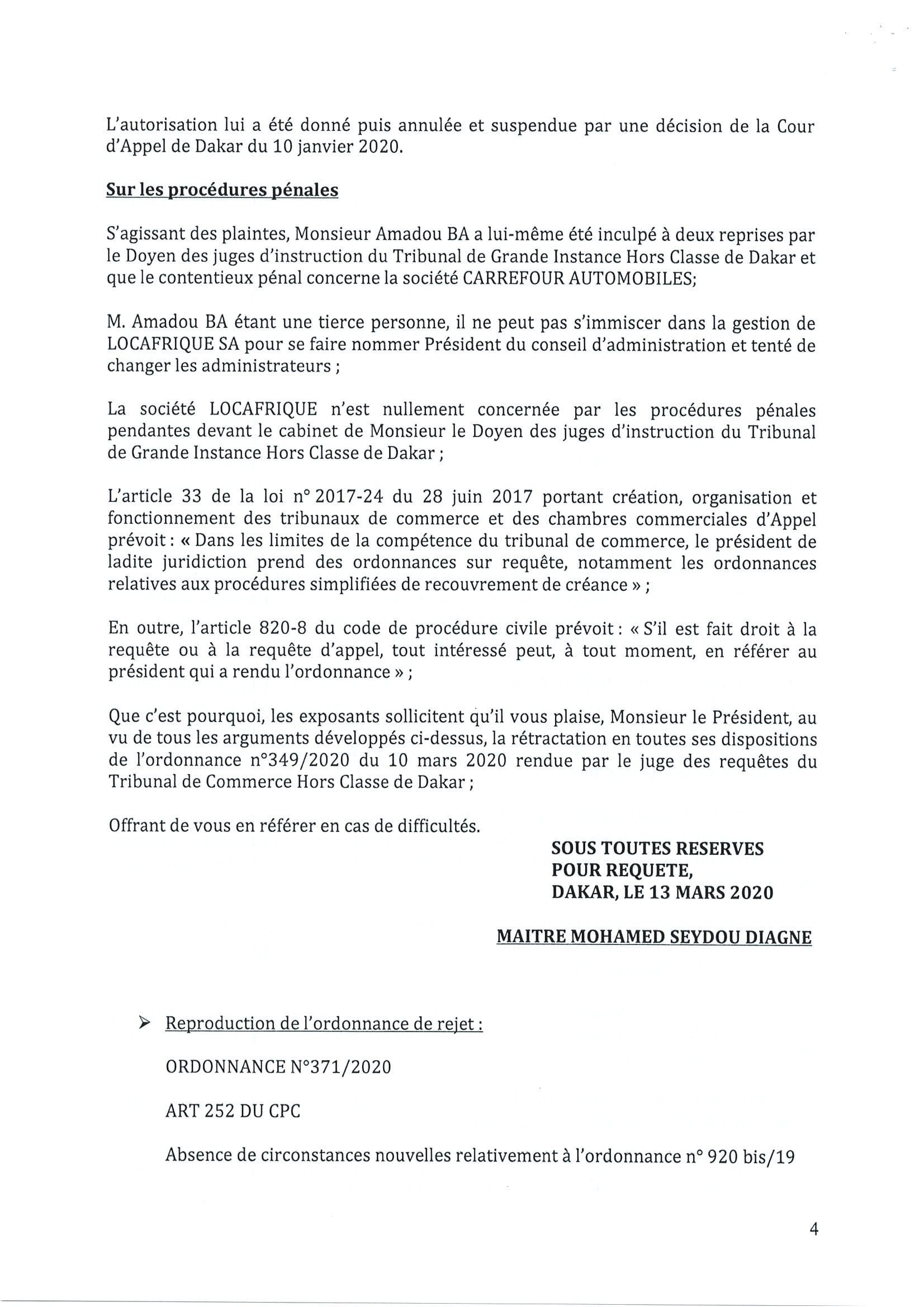 Gros scandale à la Sar entre le Pca, le dg et Amadou Ba (documents)