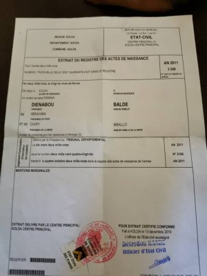 Taxée de majeure : Dieyna Baldé publie son extrait de naissance