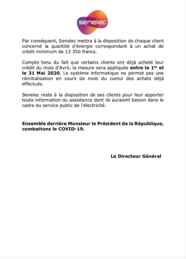 Covid-19 -Paiement des factures d'électricité : Le Gouvernement soulage les ménages