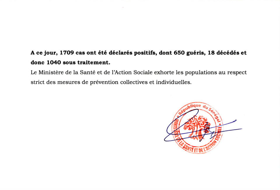 Covid-19 : 75 nouveaux cas positifs, 7 guéris !