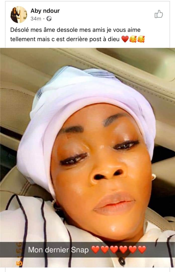 Photo : Le message intrigant d’Aby Ndour qui affole la toile