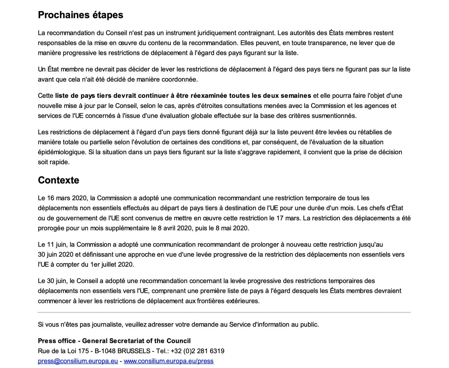 [Document] Vols internationaux : L'Ue ferme ses aéroports au Sénégal