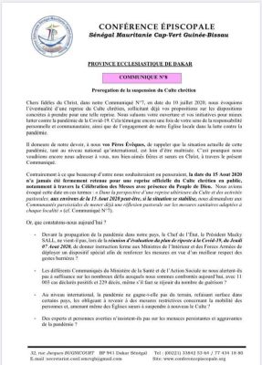 Célébration de l'Assomption: Les Eglises restent fermées