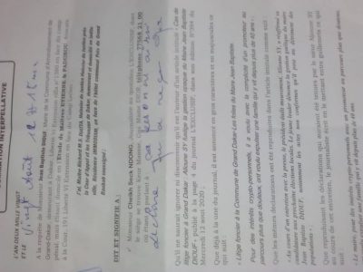 Le maire de Grand Dakar envoie une sommation interpellative au quotidien Exclusif