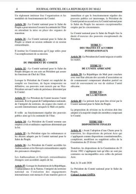 Mali: Le CNSP désigne le Colonel Assimi Goïta comme Chef de l'Etat