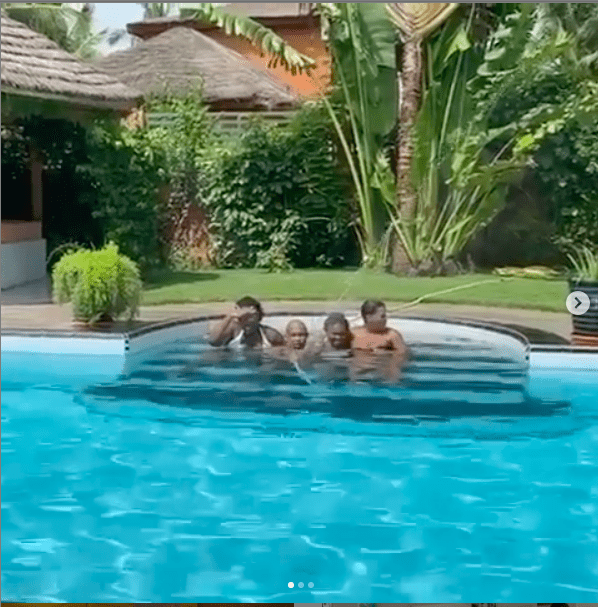 Photos : El Hadji Diouf en papa poule avec ses enfants