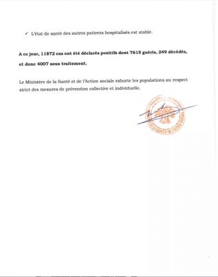 Covid-19 : 132 nouveaux cas dont 80 cas communautaires, ce vendredi 14 août