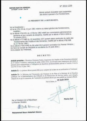 Il y'a 4 ans Macky Sall radiait Ousmane Sonko de la Fonction Publique