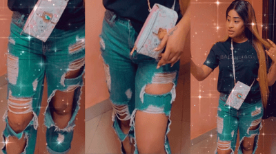 (05 Photos): Racky MDHM déchire la toile avec un Jeans très déchiré