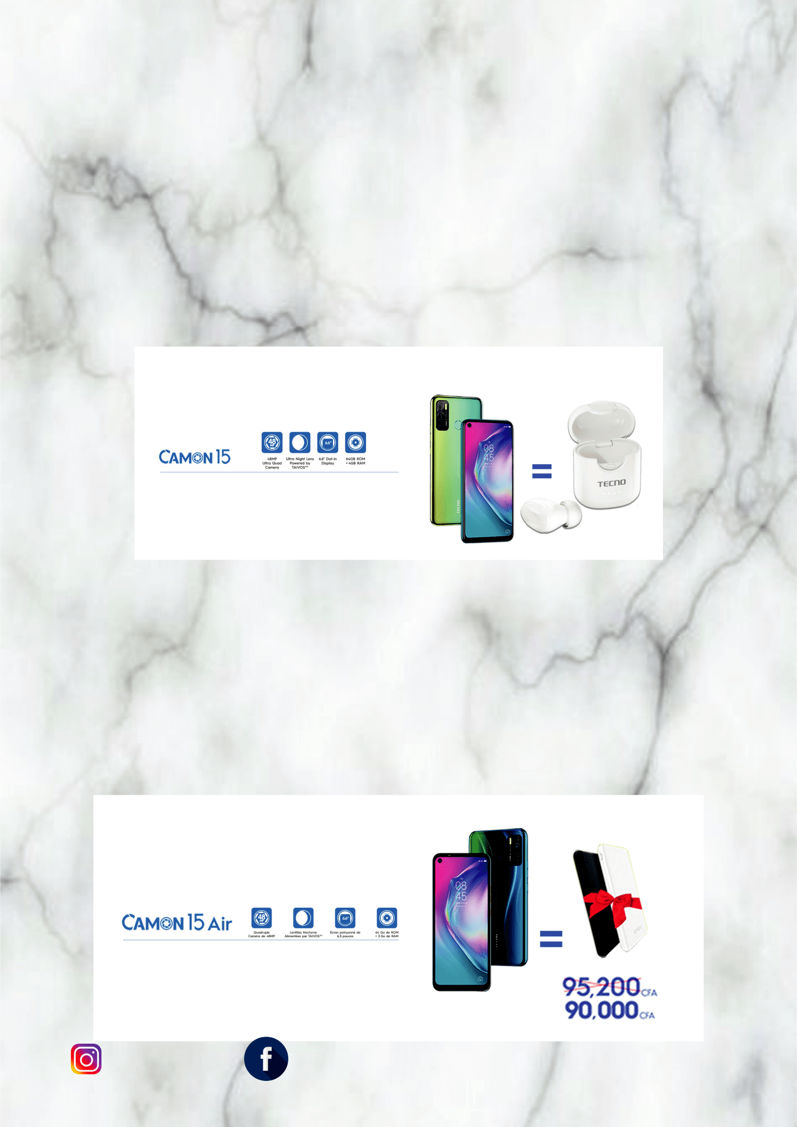 PROMOTION DE LA SÉRIE TECNO CAMON15,OBTENEZ DES AIRPODS ET POWERBANK