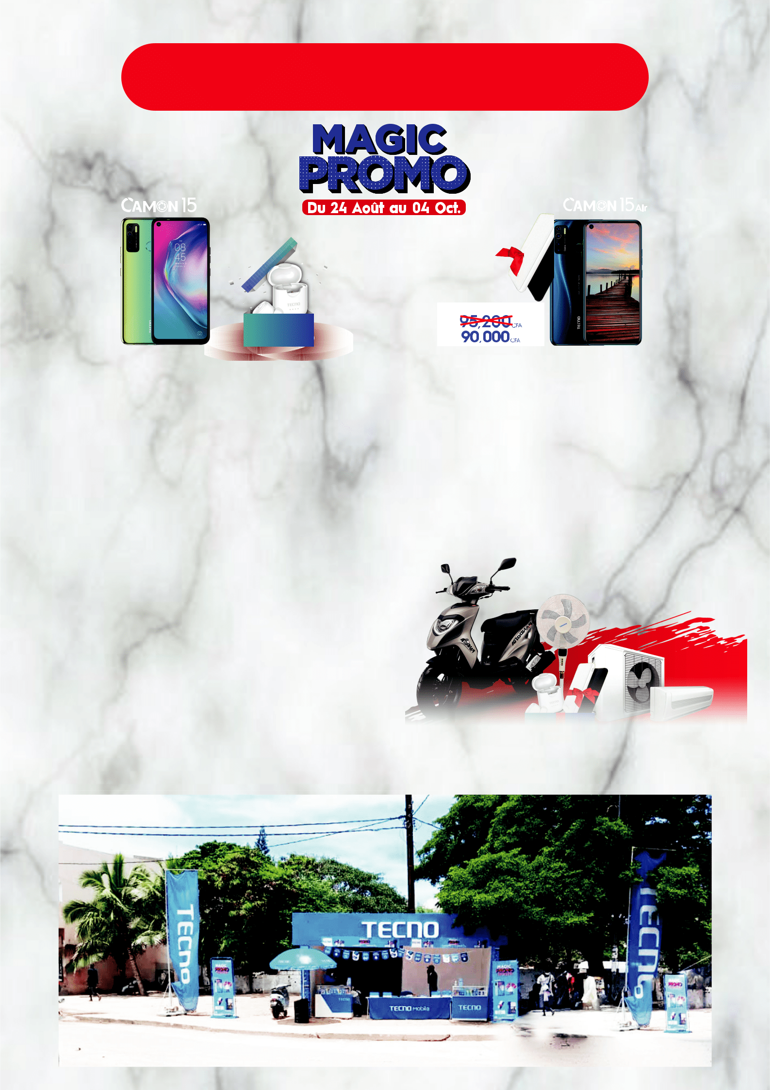 PROMOTION DE LA SÉRIE TECNO CAMON15,OBTENEZ DES AIRPODS ET POWERBANK