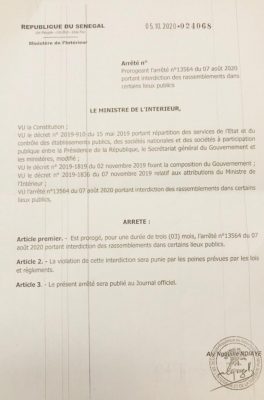 Rassemblement et port de masque: Le ministre de l'intérieur proroge l'interdiction