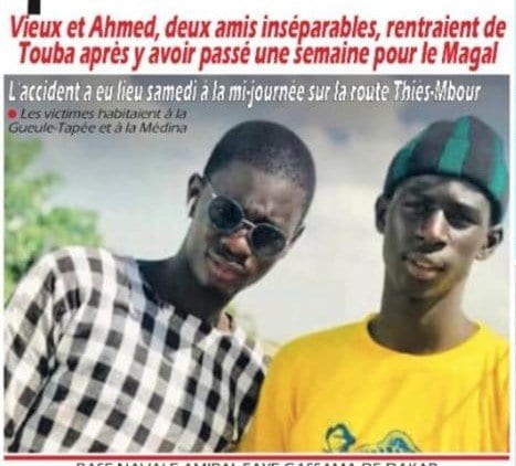 (Photo) Accident mortel: Voici les deux amis ecrasés par un camion malien