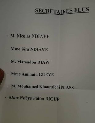 Assemblée nationale: Le nouveau bureau mis en place