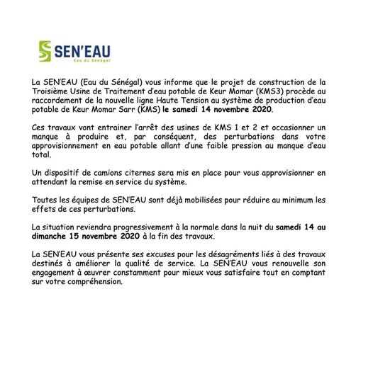 Distribution de l'eau : Encore des perturbations !