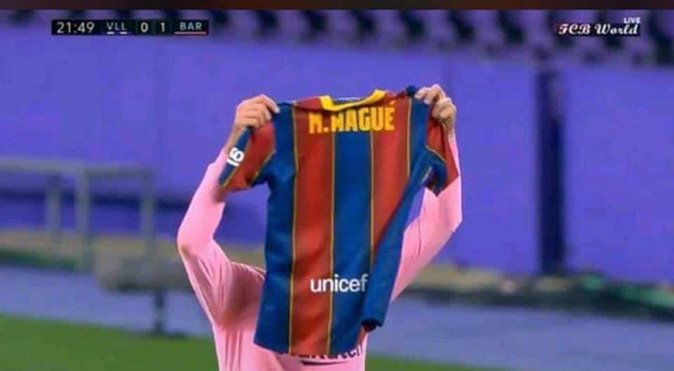 (Photo) Touchant: Lenglet le défenseur du FC Barcelone a rendu un hommage à Moussa Wagué après avoir marqué un joli but