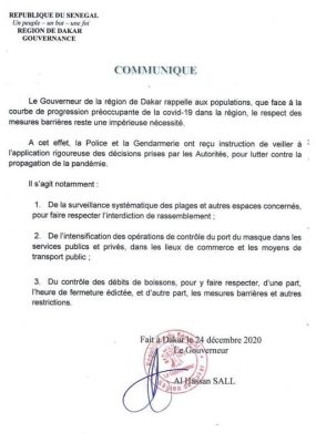 Respect des mesures barrières : Le Gouverneur de Dakar "arme" les forces de l'ordre