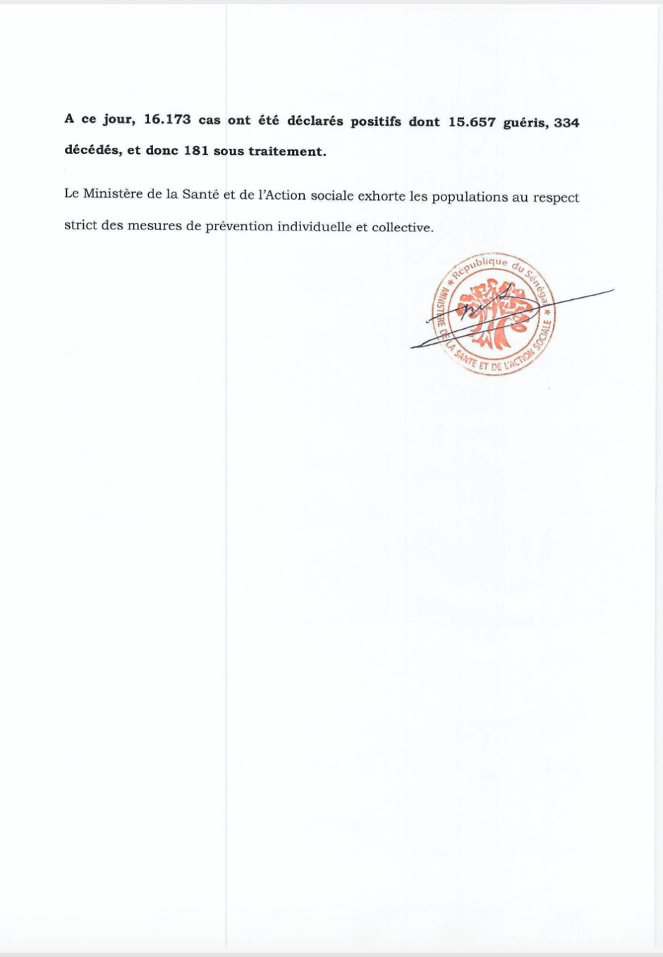 Covid-19 : 66 cas positifs, dont 37 cas communautaires