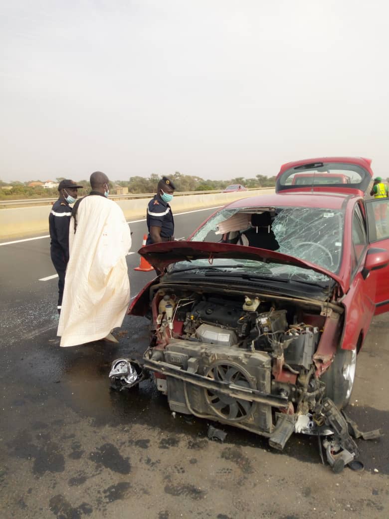 Autoroute à péage : Le Saltigué Koromack Faye victime d’un accident (photos)