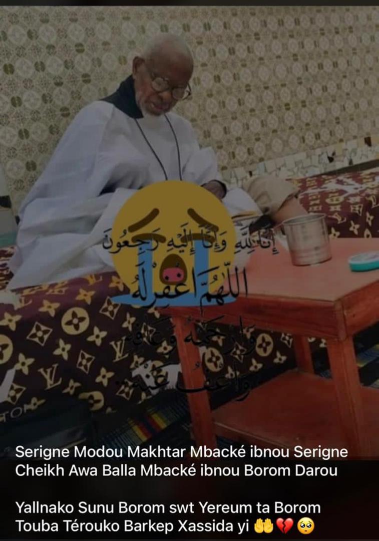 URGENT - Nécrologie: La communauté Mouride en deuil, Serigne Modou Makhtar Mbacké a tiré sa révérence