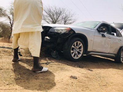 Photos - Darou Moukhty: La voiture de Tawfekh Mbaay fait un accident sur la route du Magal