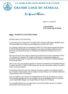Les francs-maçons du Sénégal se réunissent demain, à Dakar