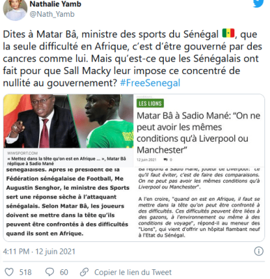 Nathalie Yamb tire sur Matar Ba après sa sortie manquée