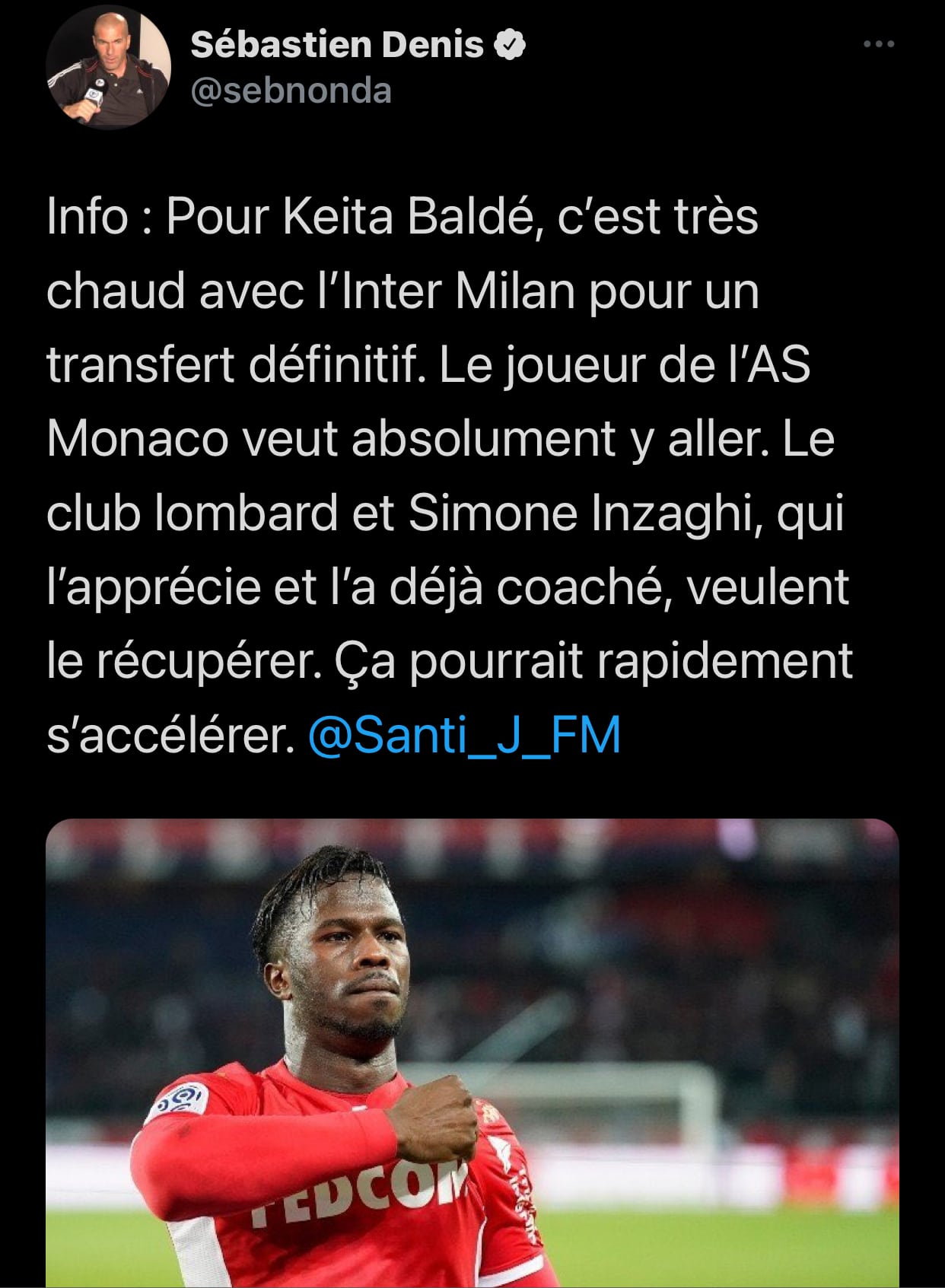 Mercato: L’Inter accélère pour Keita Baldé