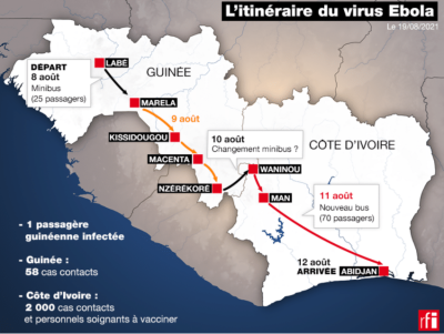 Ebola en Guinée et en Côte d’Ivoire: ce que l’on sait de l’itinéraire du virus