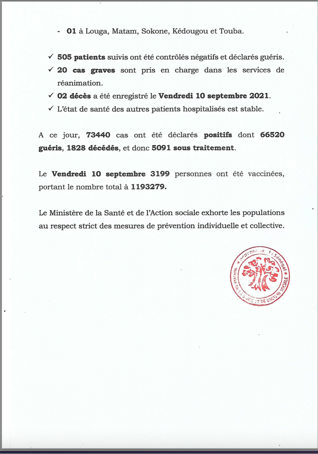 Covid-19 : Le Sénégal enregistre 2 décès et 49 nouveaux cas