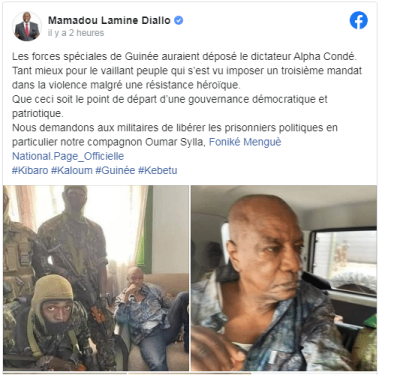 Coup d'Etat en Guinée : La réaction du député Mamadou Lamine Diallo