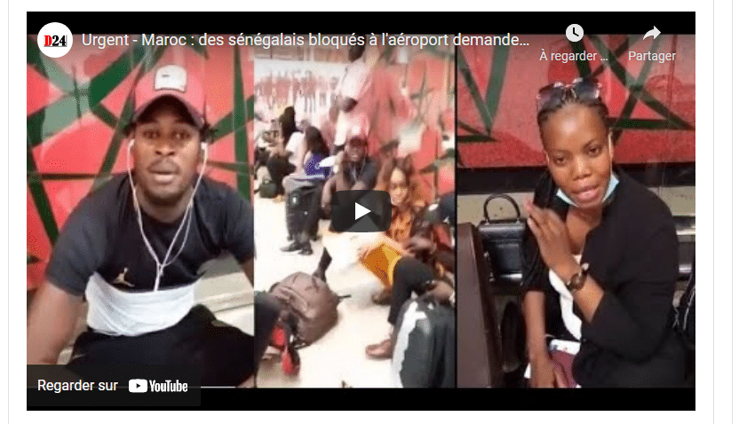(Vidéo)- Maroc : des Sénégalais bloqués à l’aéroport appellent à l’aide