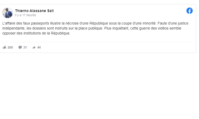 Affaire des faux passeports : Thierno Alassane Sall : Thierno Alassane Sall réagit