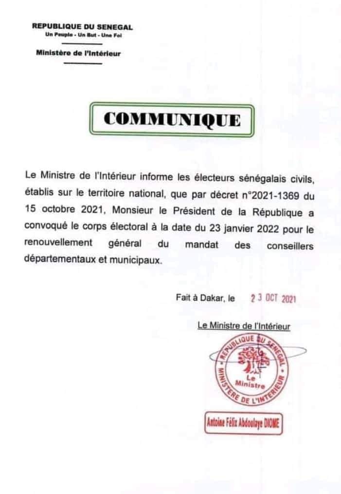 Locales 2022 : Le corps électoral convoqué