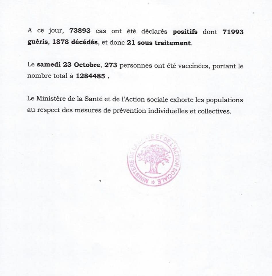 Covid-19 : Découvrez le point sur la situation de ce dimanche 24 octobre 2021