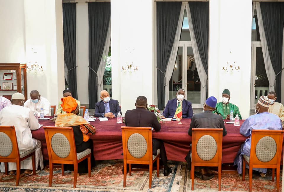 (Photos) Le cadre unitaire de l'islam et la plateforme Jammi rewmi reçus par le Chef de l'Etat, Macky sall