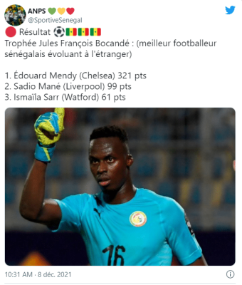 Trophée Jules François Bocandé : Edouard Mendy meilleur footballeur de l’année...